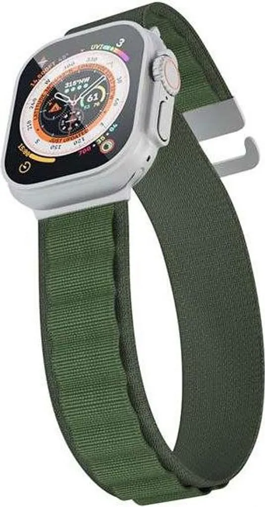 Bracelet Apple Watch Ultra Vert pour Randonnée et Sport Alpine Loop 49mm