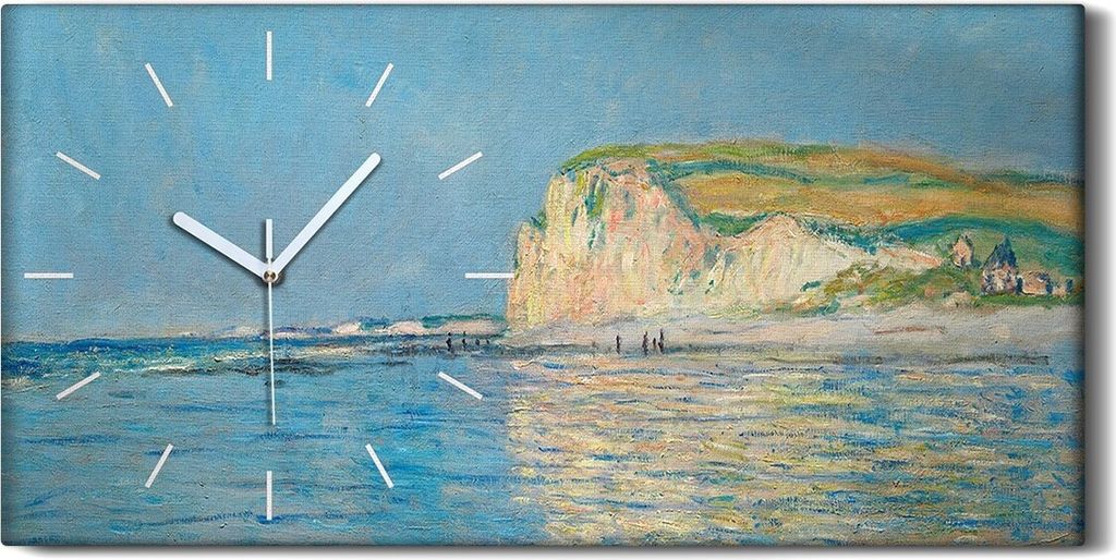 Dekor Leinwand Uhr Wandbilder Geräuschlos Kunstdruck 60x30 Ebbe bei Pourville - weiße Hände