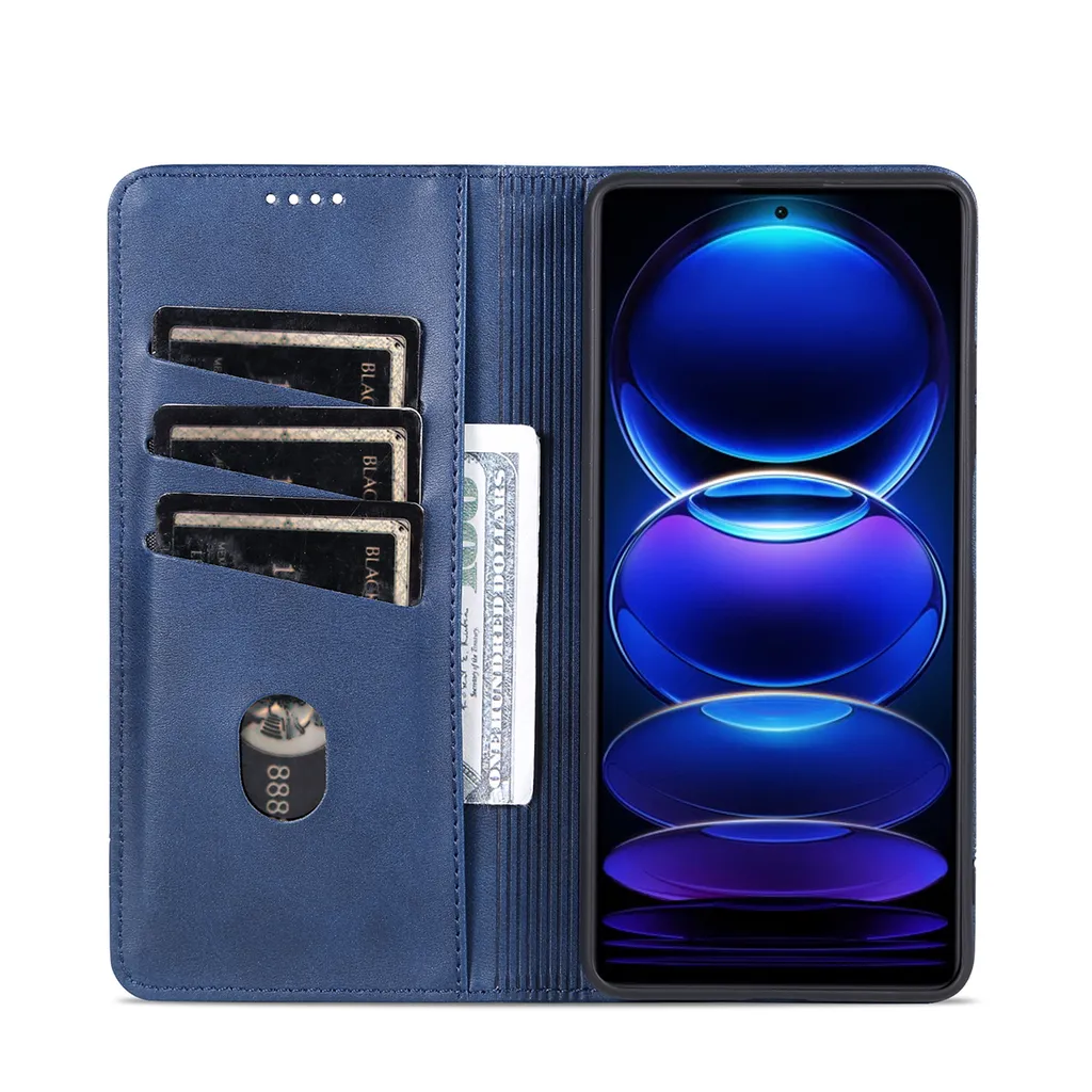 Jasonyu Cover per Xiaomi Redmi Note 12 Pro 5G Flip Custodia in Pelle PU, Cover a Libro Portafoglio, Funzione Supporto, Magnetica, Slot Schede, TPU Bumper Caso Custodia per Redmi Note 12 Pro