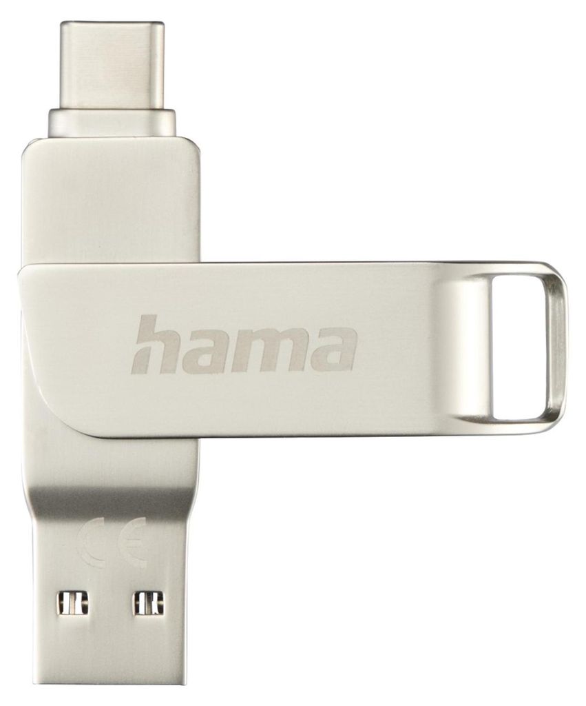 Hama USB-Stick C-Rotate Pro, USB-C 3.1, 32GB, Silber Produktbild 