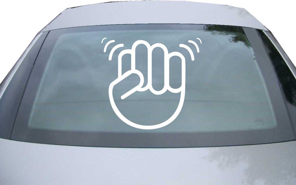 Indigos UG - Aufkleber Heckscheibe & Motorklappe DE2228 - weiß - 600x550 mm - The Shocker Fist - Auto Scheiben Fenster Heckklappe Tuning Racing JD...