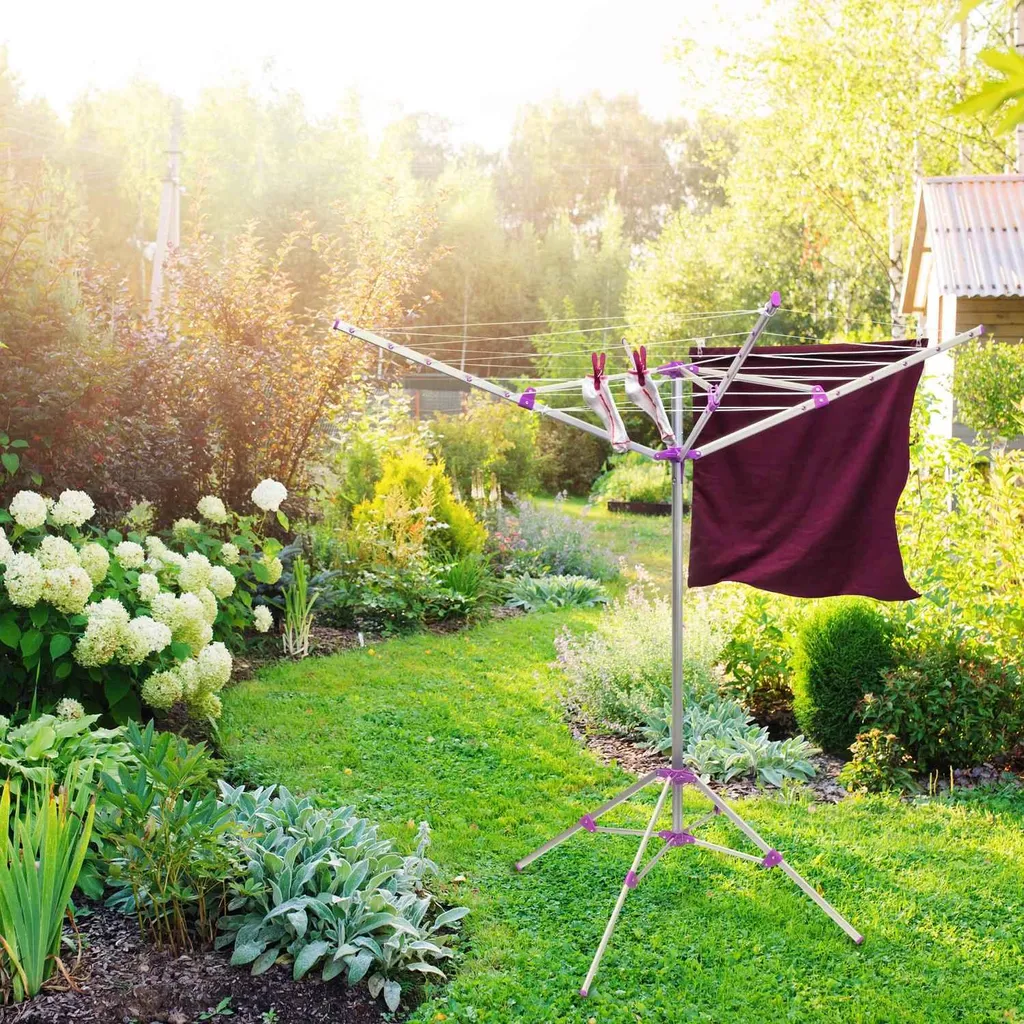 Séchoir rotatif compact 19m idéal pour petits jardins avec support - 2