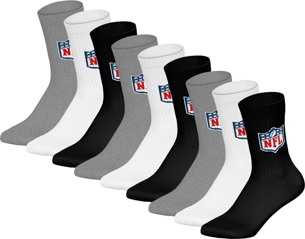 NFL Uni Socken, 9er Pack - NFL Shield 9Pack Crew Socks, Produktbild 