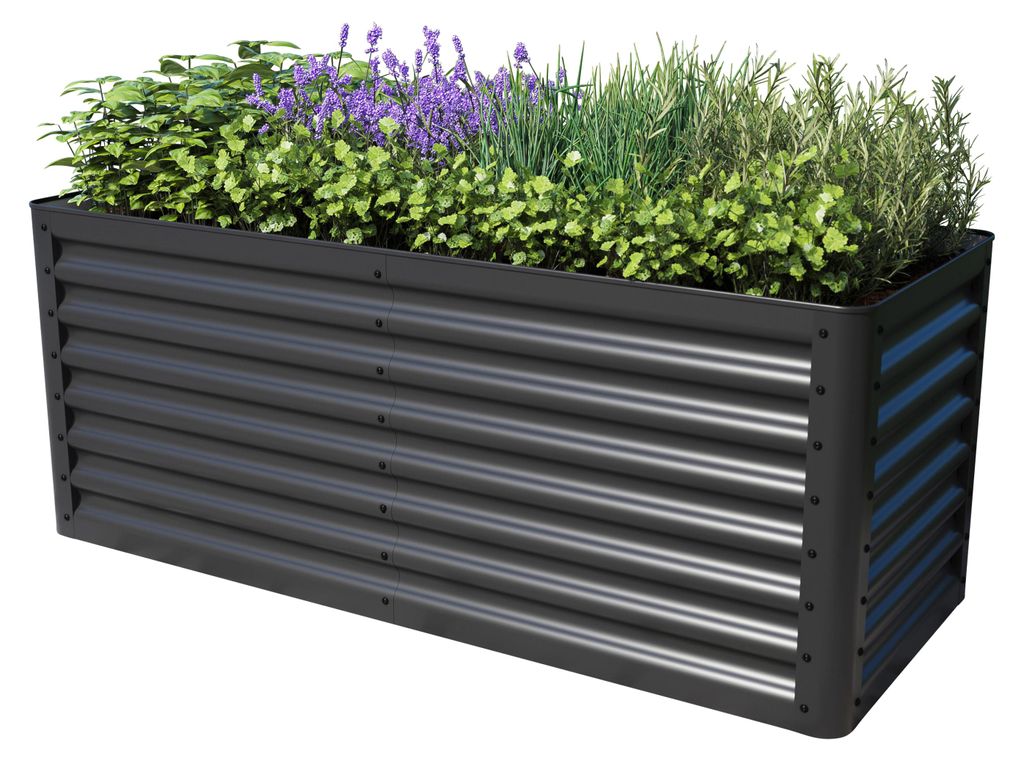 PRIMEYARD Carré potager surélevé LUCA, acier, anthracite Image du produit 
