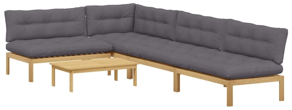 Eleganten-Stil Sofagarnitur - Gartenlounge-Set - Sitzgruppe - Stabiles - 5 Stück Garten Pallet Sofa Einheiten Massivholz Akazie - Gartensofas - M...