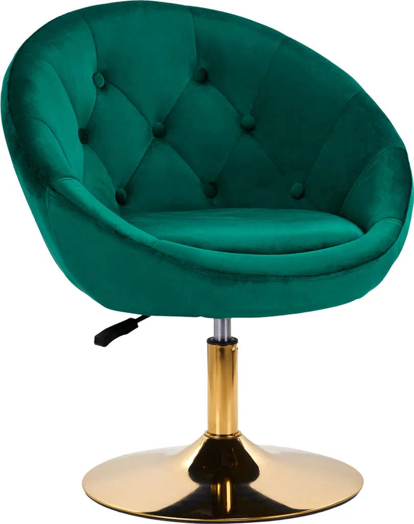 Chaise de coiffeuse pivotante velours vert 4Rico au design moderne