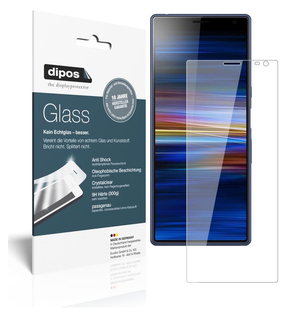 2x Schutzfolie für Sony Xperia 10 Plus - Anti-Shock 9H Folie dipos Glass