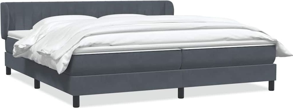 Boxspringbett mit Matratzen Dunkelgrau 180x210 cm Samt