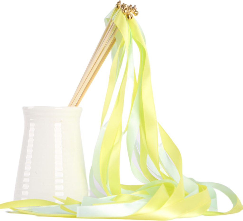 10pcs Feenstöcke hohe Haltbarkeit Mini Bell Design Holz farbenfrohe Ribbon Party Streamers Feenwünsche Wünsche Zauberstäbe Haushaltsvorräte-A