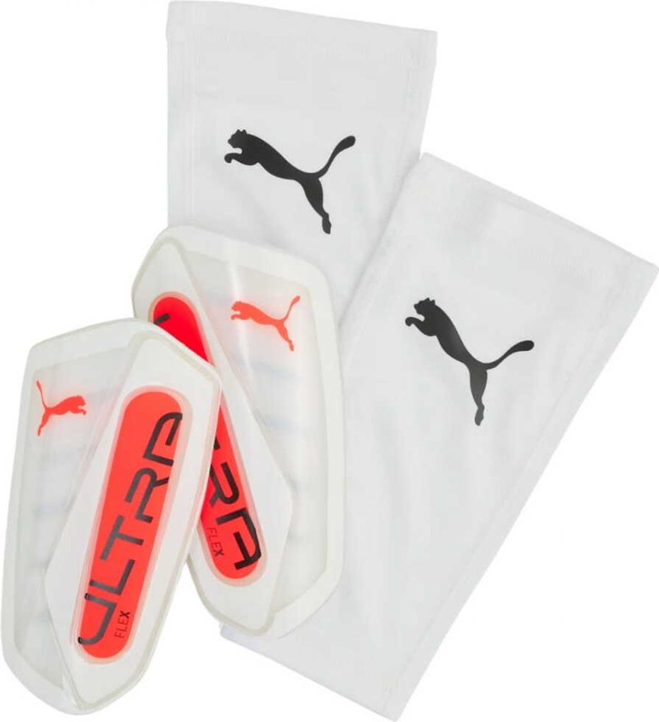 Puma Ultra Flex Sleeve Unisex Schienbeinschoner weiß rot Gr XS