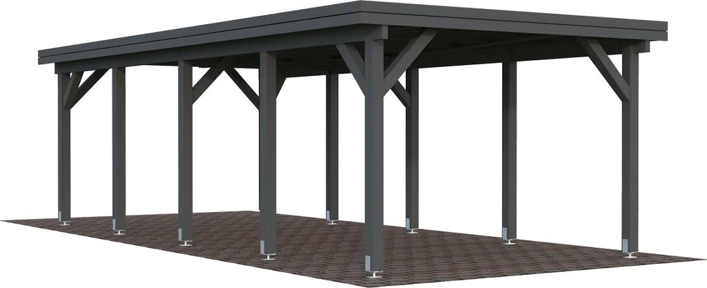 Palmako Carport Karl 23,1 m² weiß lackiert Holzcarport