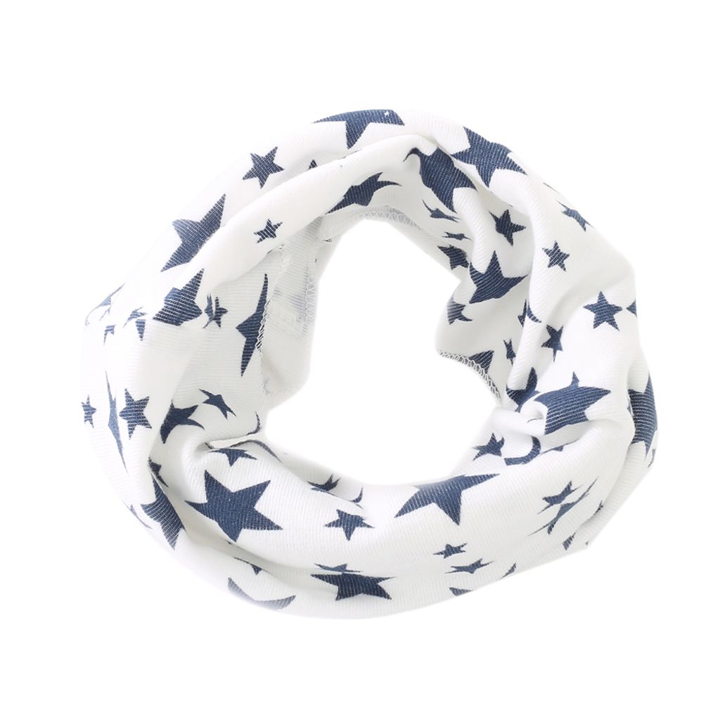 Sterne Kinder Baumwolle Halstuch Kinder Jungen Mädchen Schals Schal Schal Uni Winter Stricken-Weiß