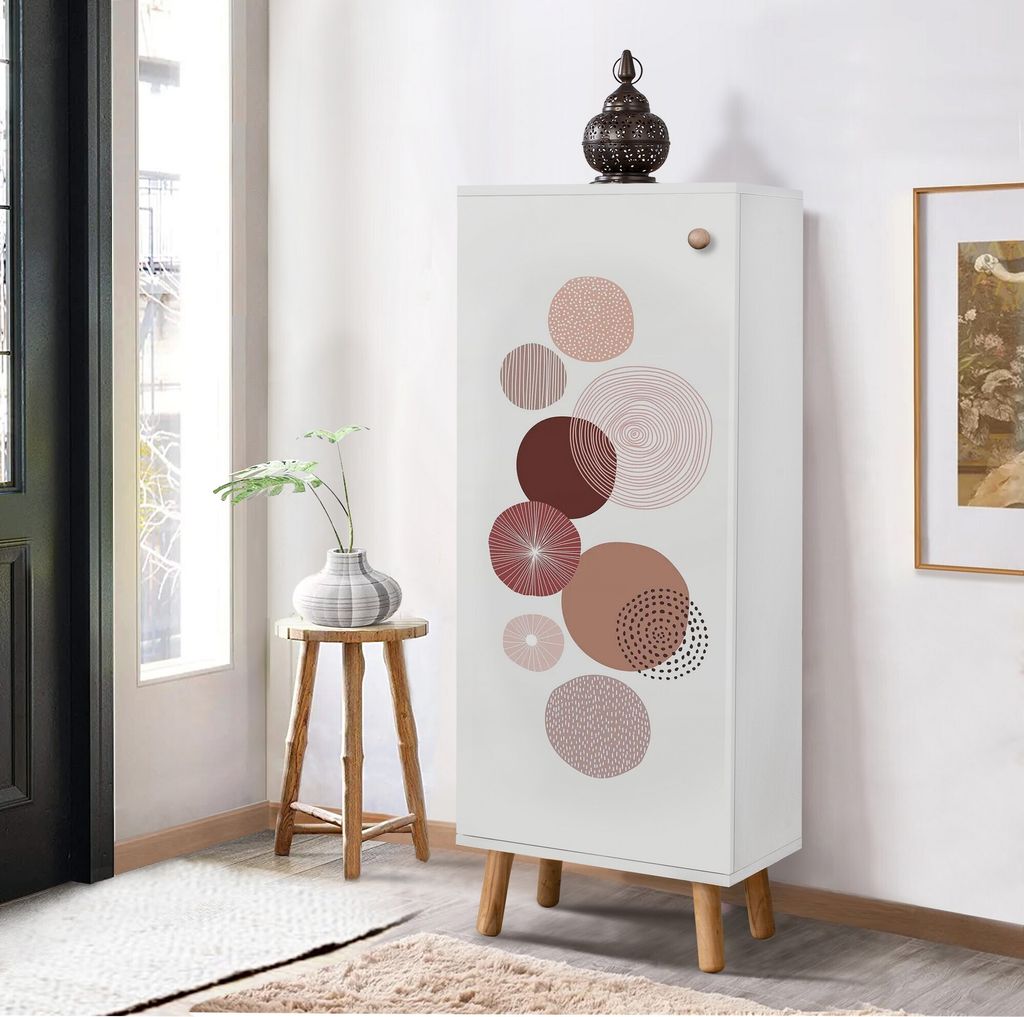 Skye Decor, Vegas - B 940, Schuhschrank, Weiß, 100 % MELAMINBESCHICHTETE SPANPLATTEN, 50 x 38 x 135 cm