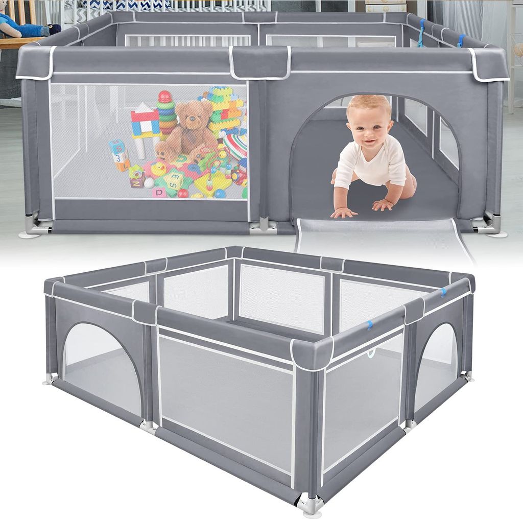 NAIZY Parc bébé Barrière de sécurité avec filet respirant Image du produit 