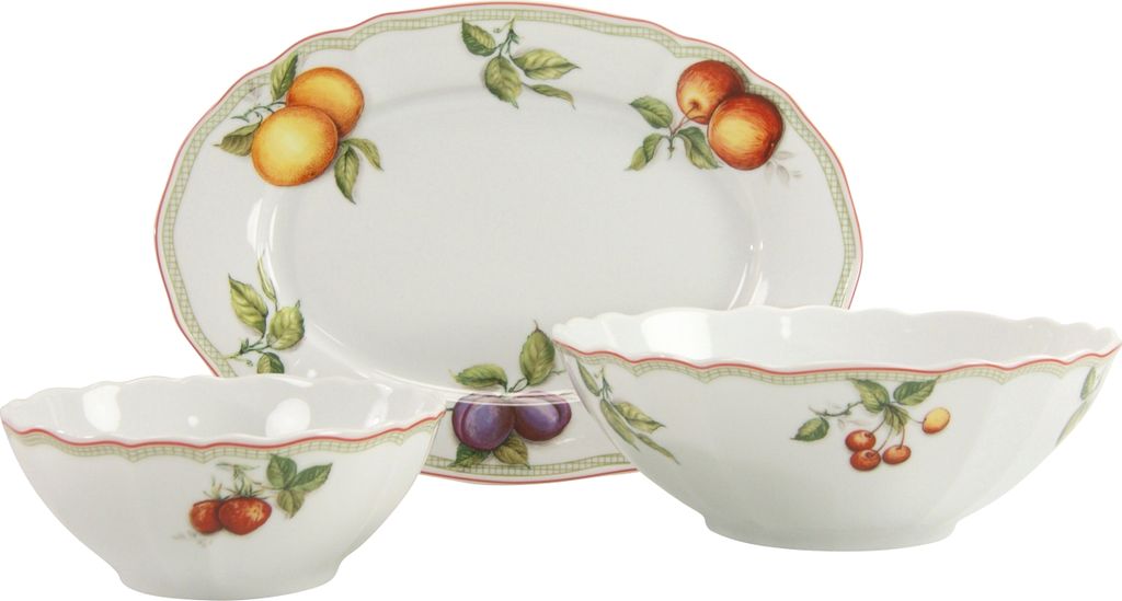 CreaTable, 17036, Flora Orchard, Servierset 3-tlg , Porzellan