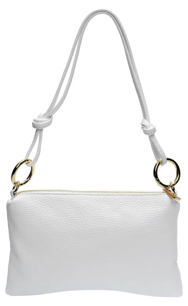 Sac bandoulière Anna Luchini SS26 AL 167T Bianco en cuir italien chic