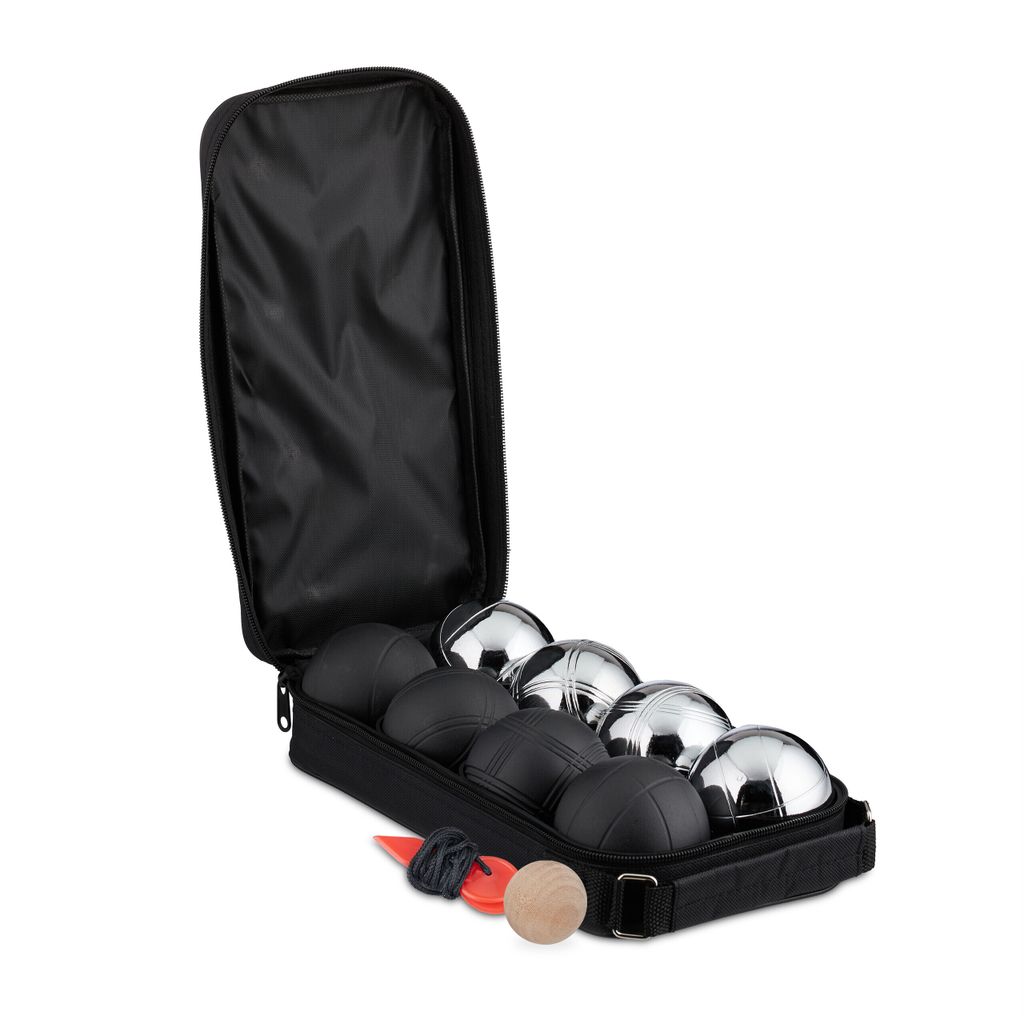Billes de pétanque Relaxdays, lot de 8 billes en métal avec Image du produit 