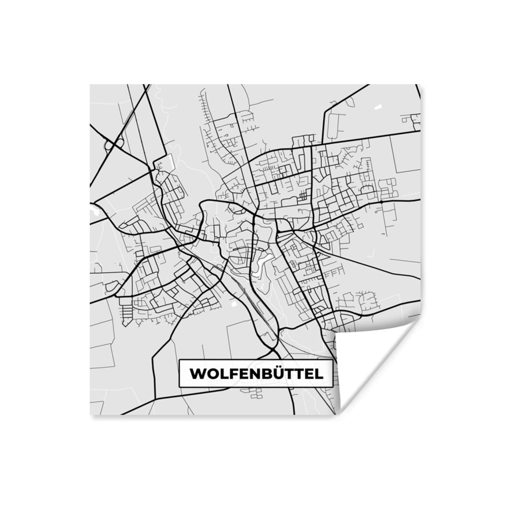 MuchoWow Poster Stadtplan - Wolfenbüttel - Karte - Deutschland 30x30 cm - Wandposter - Printing