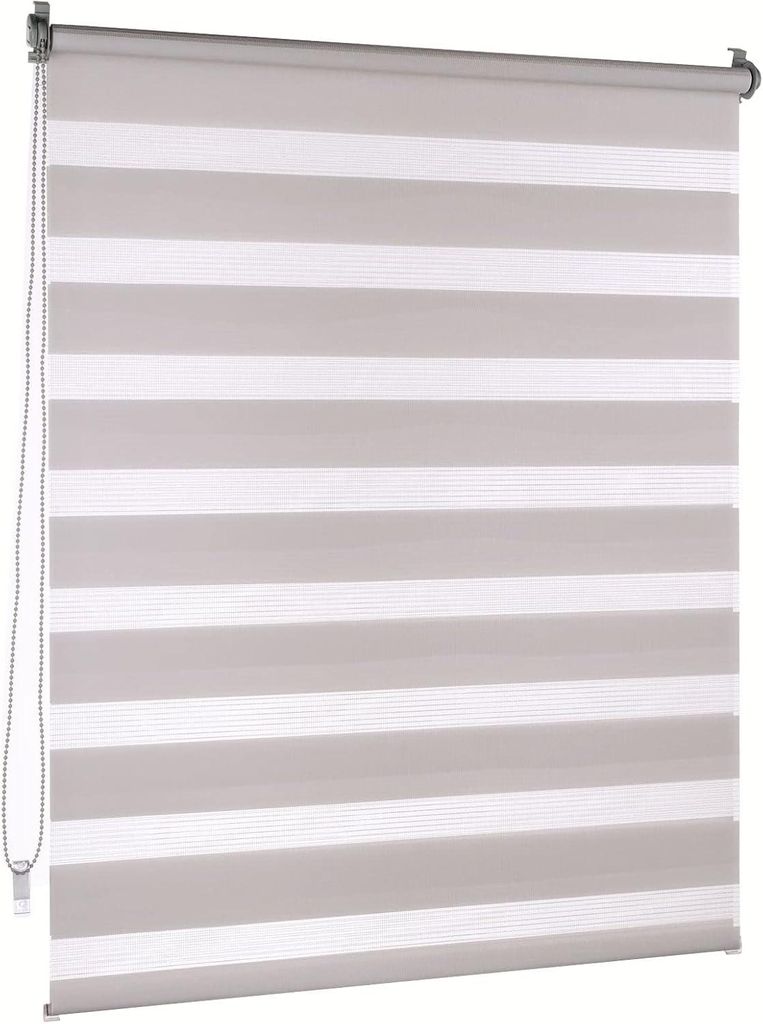 Victoria M. Doppelrollo Klemmfix ohne Bohren, 85 x 150 cm (BxH) Grau, Rollo Fensterrollo lichtdurchlässig & verdunkelnd,Duo-Rollo Klemmmontage Z...
