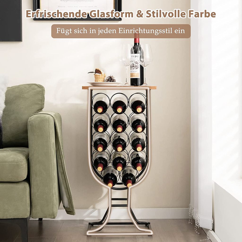 Carrello Bar 3 Livelli Con Portabottiglie - Mobile Portavino Per Casa