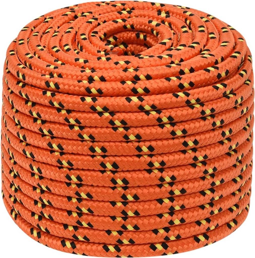 vidaXL Bootsseil Orange 14 mm 100 m Polypropylen
