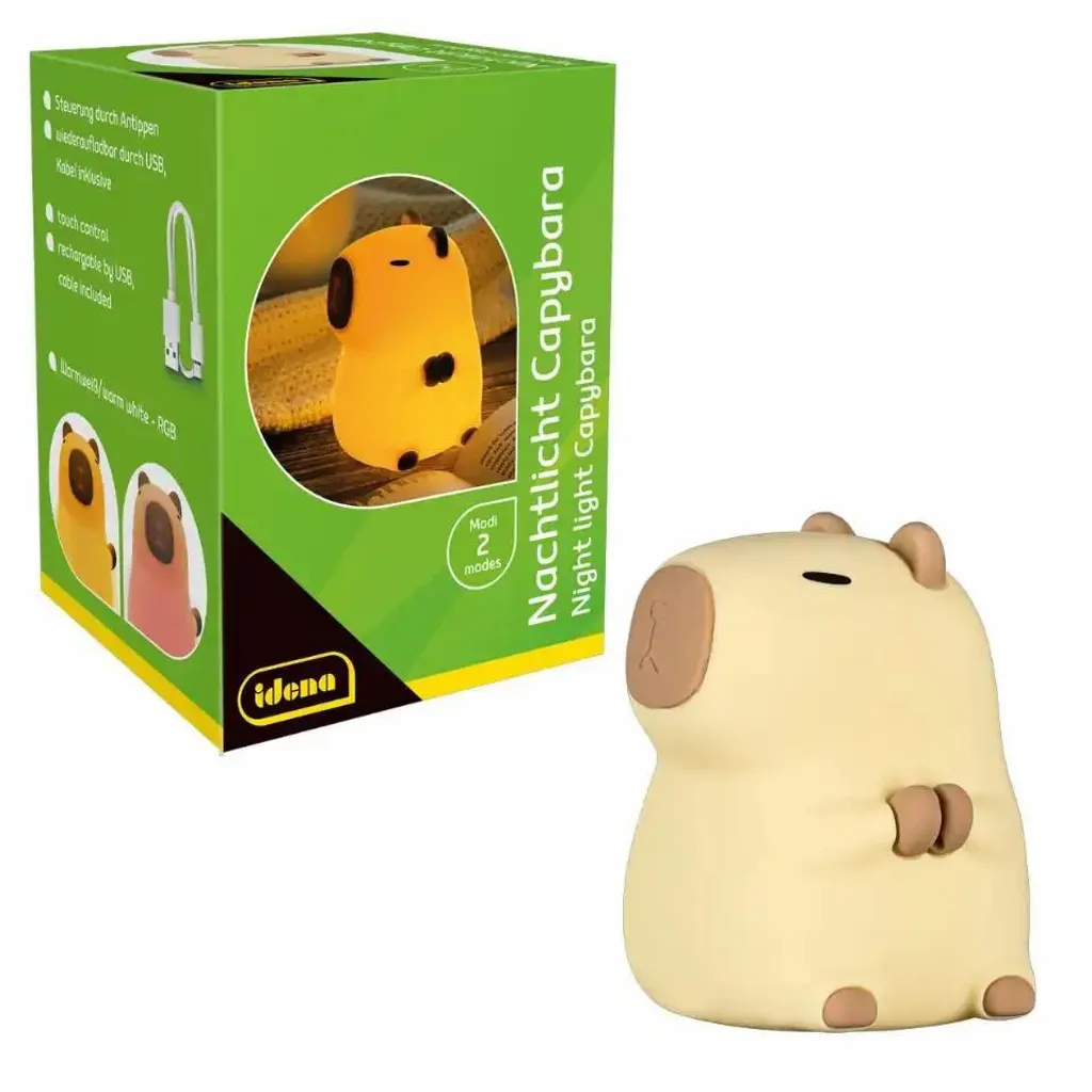 Veilleuse Capybara pour Sommeil Enfant et Adulte - LED USB de 11 cm