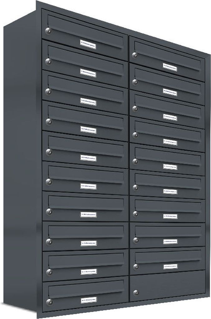 19er Briefkasten Anlage Unterputz Montage RAL 7016 Anthrazit