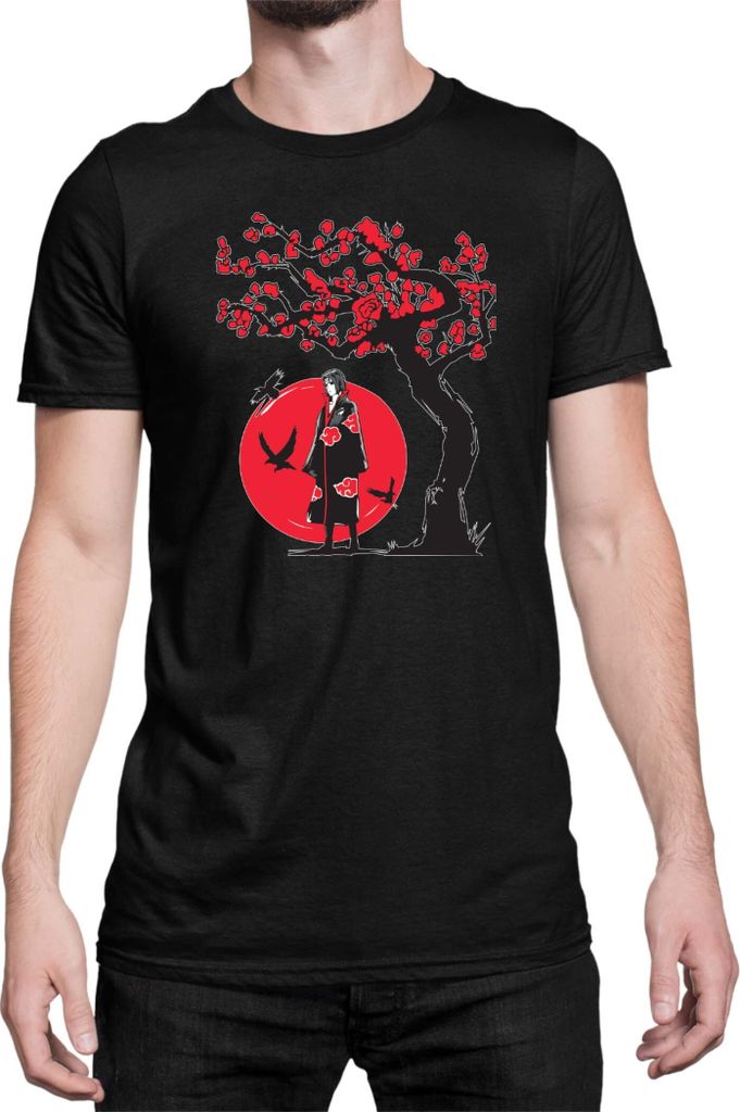 Herren T-Shirt Japan Anime Manga Naruto Itachi Uchiha Japan Tree, Man M / Schwarz