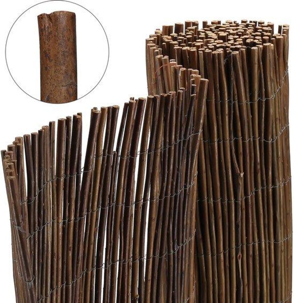 120 x 500 cm Holz Gartenzaun - Dekorative Gartenmatte Außen