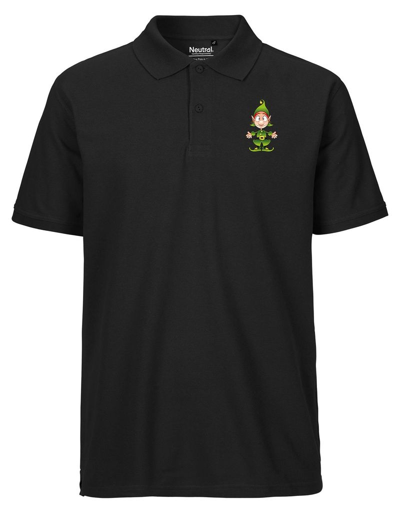 Huuraa Herren Polo Shirt Kobold Fabelwesen XL Black Bio Baumwolle Fairtrade Poloshirt Geschenkidee