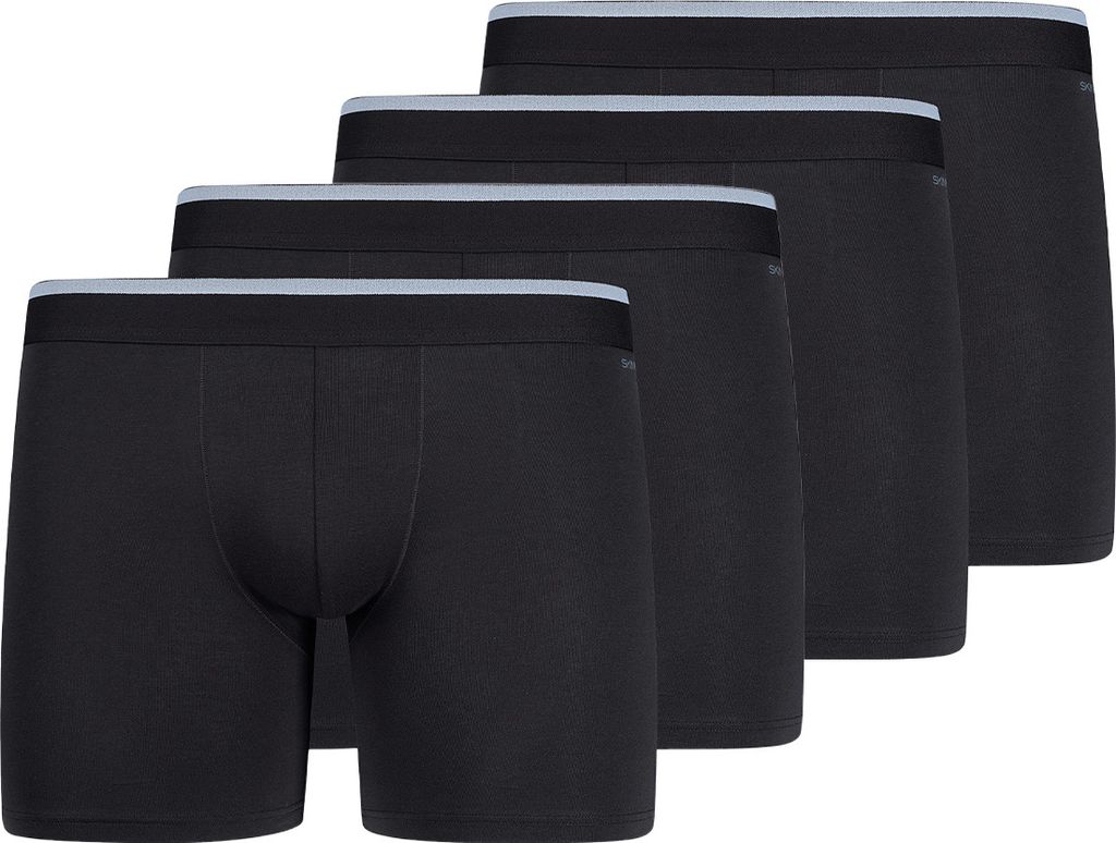 Skiny 4er Pack Basic Long Short / Pant Körpernah geschnittene Long Pant, Hoher Tragekomfort, Angenehme Passform