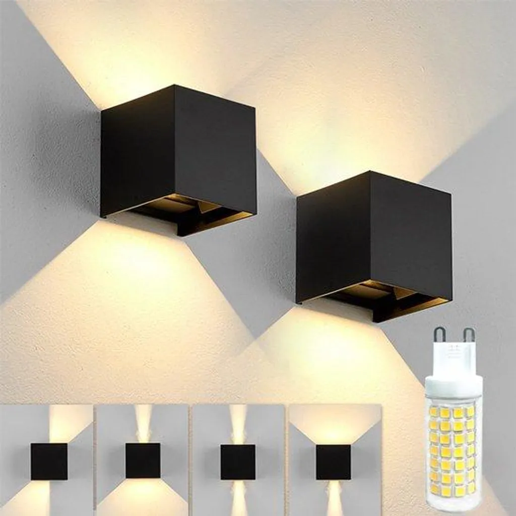 Applique murale extérieure LED IP65 robuste contre la pluie lot de 2