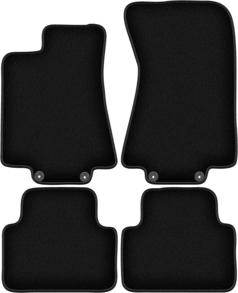 Tappetini Jaguar XJ VII Velluto Nero - Set Completo Antiscivolo