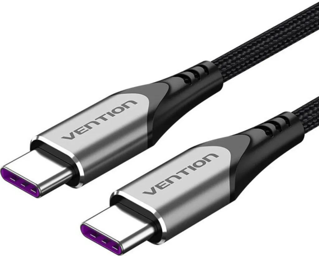 Cavo Vention USB-C PD 100W 1.5M Grigio - Ricarica 5A Ultra Rapida