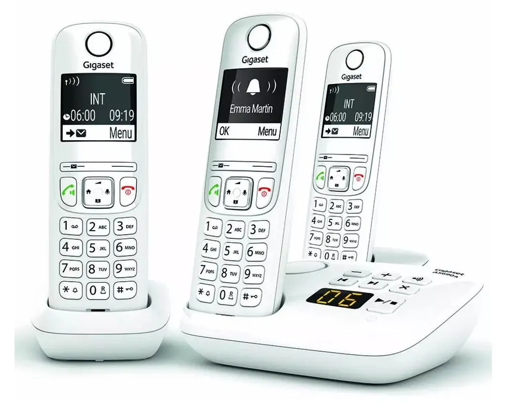 Téléphone Fixe Sans Fil Gigaset AS690 Trio Blanc : Pack de 3 Combinés DECT