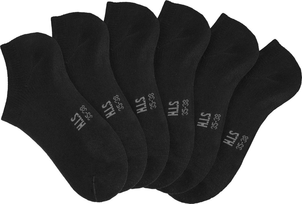 H.I.S. Sneakersocken 6 -teilig 6x schwarz Größe 39/42 Sockengröße