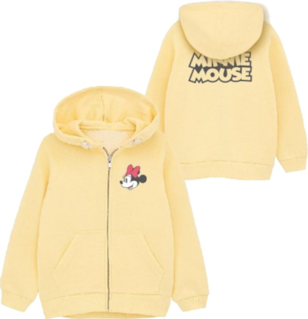 Minnie Mouse Mädchen Jacke mit Kapuze | Sweatshirt Gelb,128