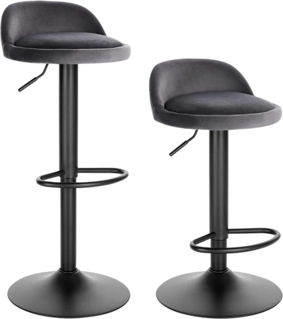 Tabouret de Bar Confortable Lot de 2 Gris Foncé - Fini le Mal de Dos !