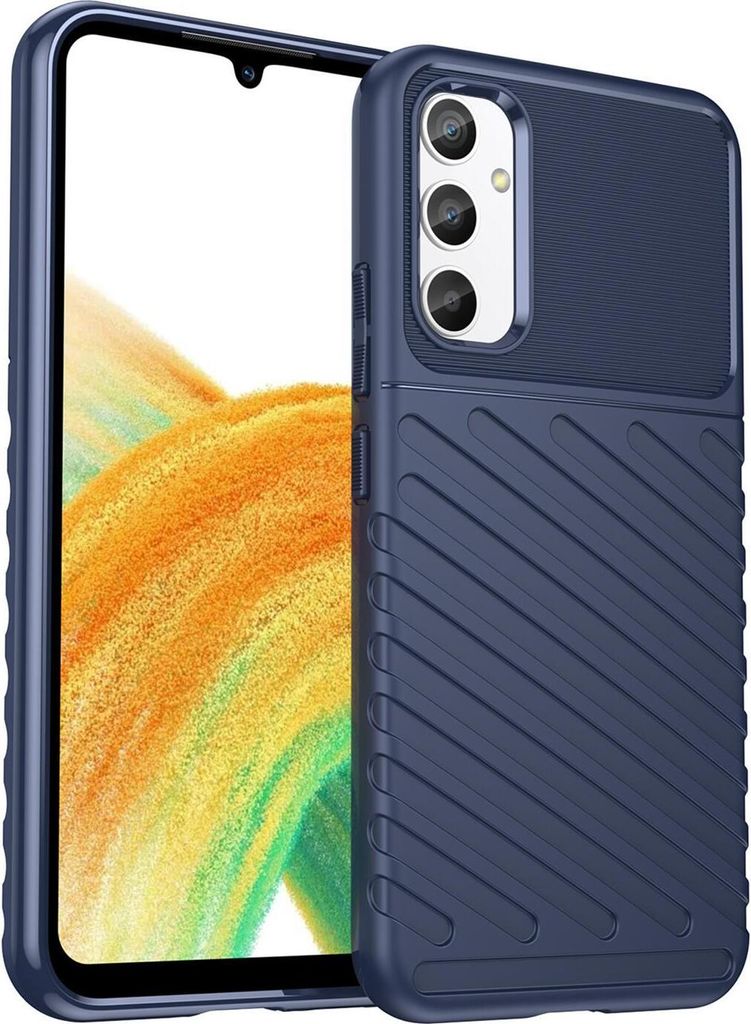 Conie Schutzhülle für Samsung Galaxy A34 5G Tasche Silikon Case Muster Cover Bumper TPU Hülle in Blau