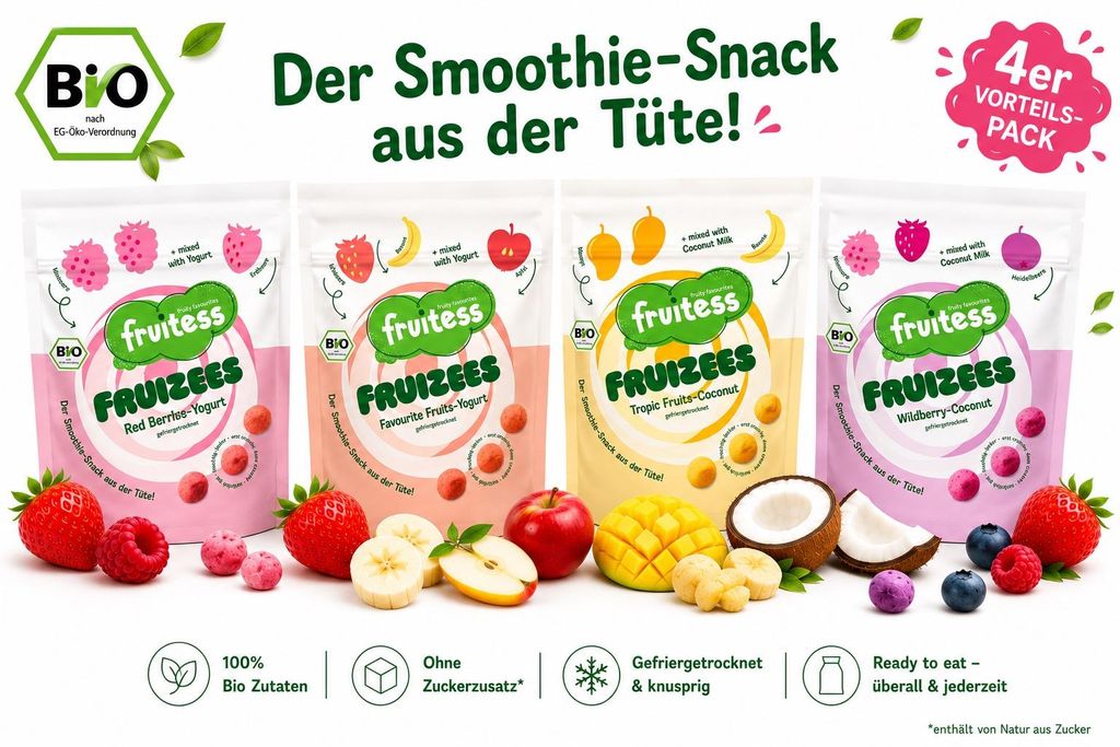 FRUITESS FRUIZEES  Smoothie Snack 4er Pack Produktbild 