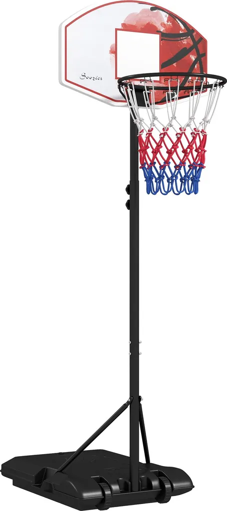 Panneau de basket réglable 209 cm avec base mobile et design coloré