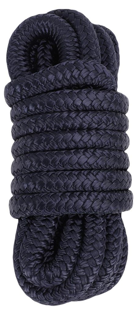 Bootsanlegeleine, doppelt gewebtes Nylonseil zum Andocken mit 12-Zoll-Schlaufe, Marinequalität, hochfester Festmacher, 1/2 Zoll x 15 Fuß, Marineblau