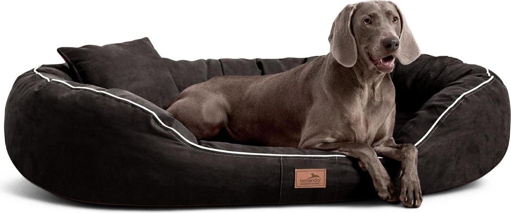 tierlando Orthopädisches Hundebett MARLON VISCO PLUS Velours - Größe: 140x105cm | Farbe: 03 Schwarz