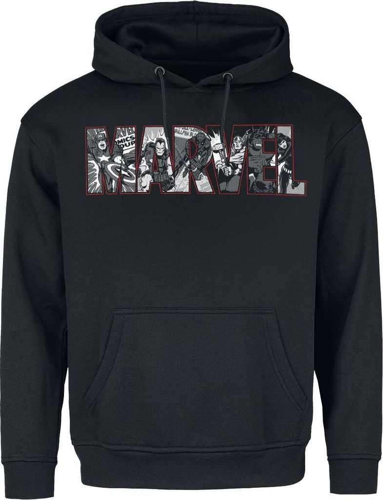 Marvel Kapuzenpullover Herren Logo Group B&W Outline schwarz M