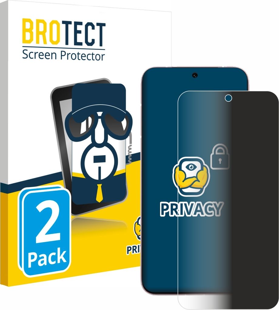 2x BROTECT Sichtschutzfolie für Vivo X200 Pro mini Anti-Spy Privacy Sichtschutz Blickschutz Folie Blaulicht-Schutz