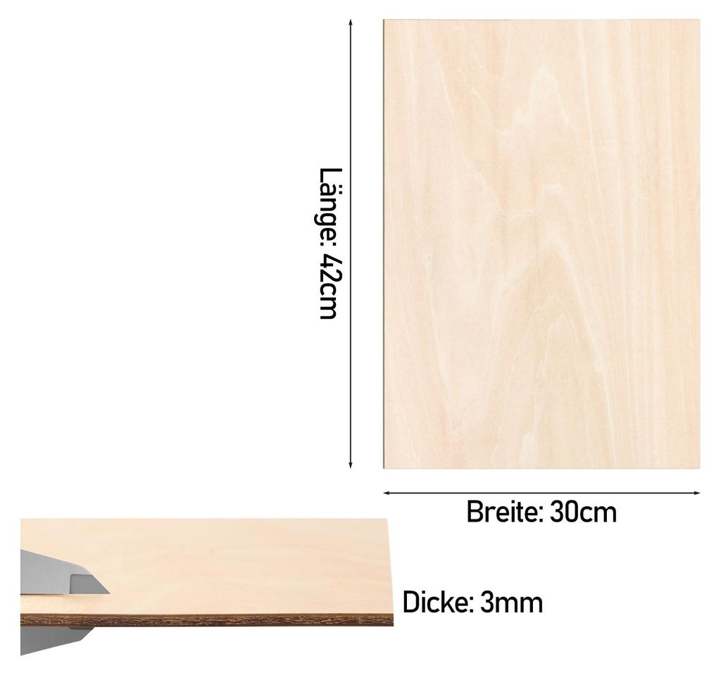 TolleTour 40 pcs A3 plaque de bois | 420 x 300 x 3 | Image du produit 