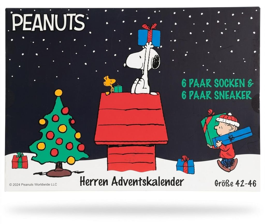PEANUTS - HERREN Strümpfe Adventskalender 12 Paar Socken Produktbild 