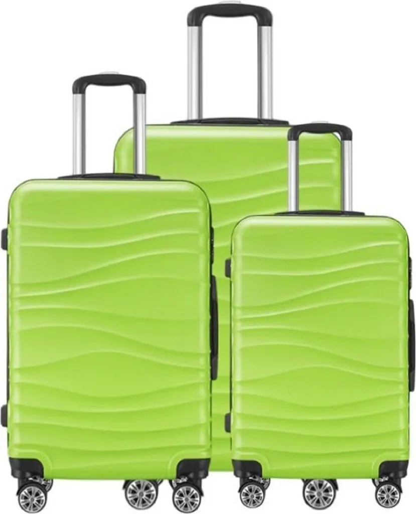 Set 3 Valigie Famiglia Verde Chiaro ABS-04 | Viaggio Senza Stress