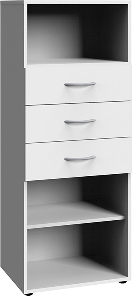 Regal weiß MIAMI-43, B/H/T ca. 40/126/40 cm