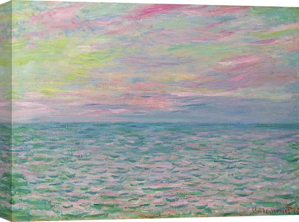 Stampa Tela 60x40 Monet Tramonto a Pourville - Arredo Moderno Luxury